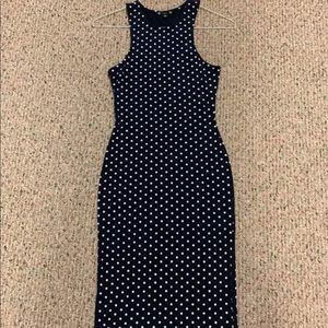 Midi Polka Dot Body Con Dress